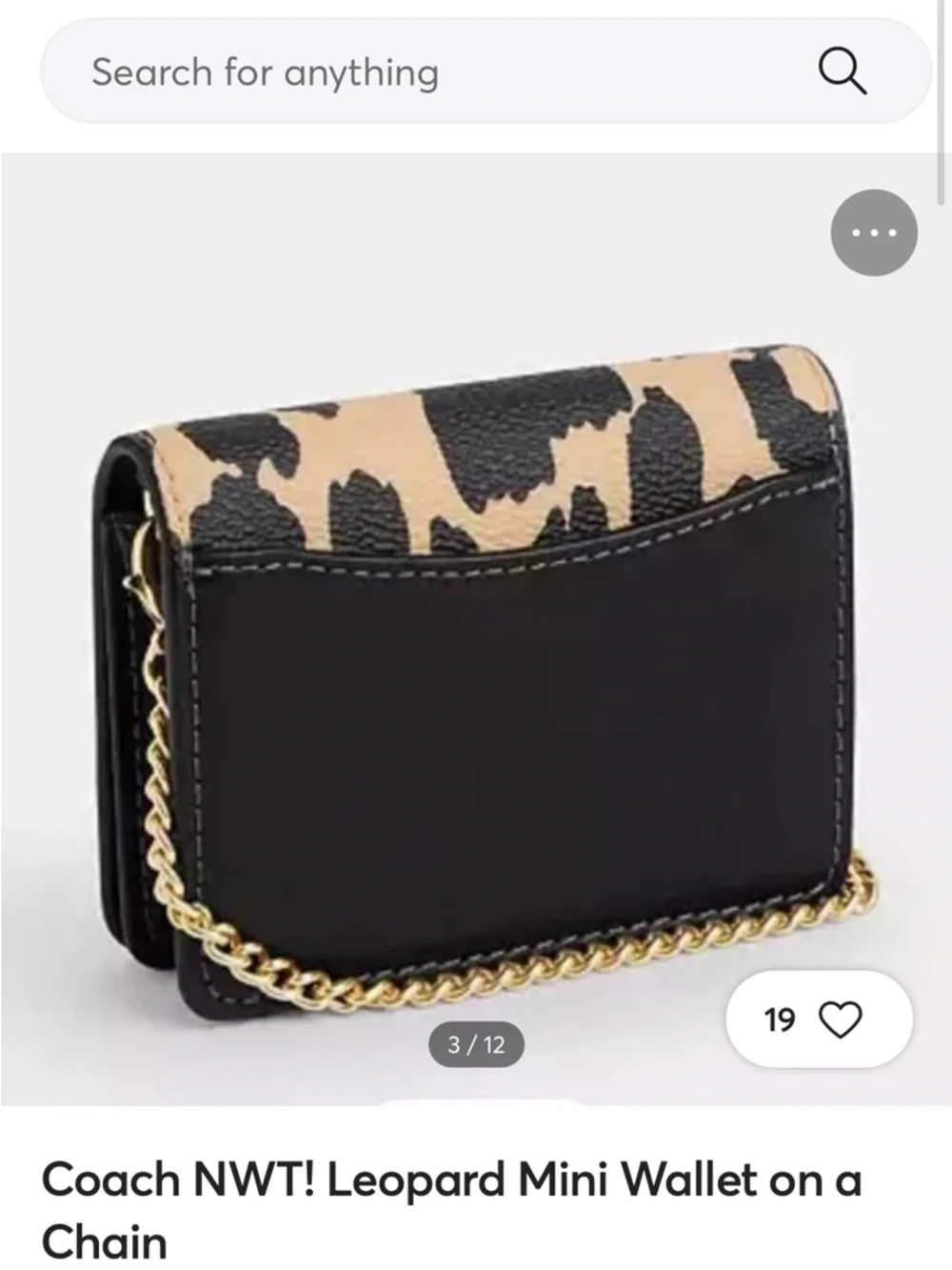 🆕 Authentic Coach Leopard Print Card & Key Holder - Black & Cream - Picture 4 of 11